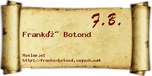 Frankó Botond névjegykártya